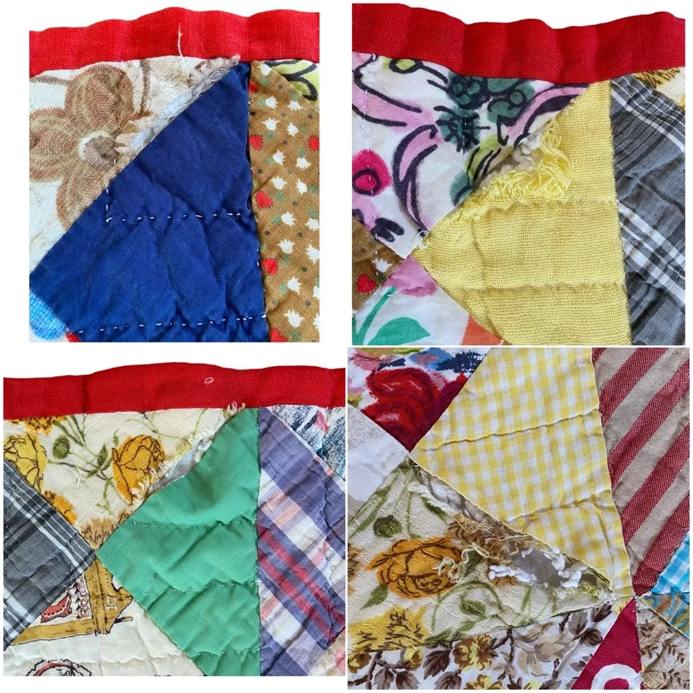 VTG HANDMADE PATCHWORK QUILT - Picture 13 of 14